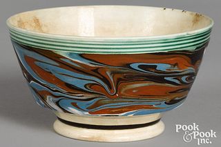 Mocha bowl, with marbleized glaze