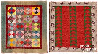 Two pieced crib quilts, 19th c.