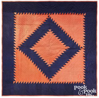 Sawtooth diamond in square quilt, early 20th c.