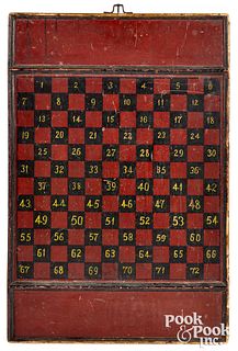 Painted double sided gameboard, late 19th c.