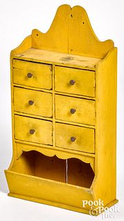 Painted pine hanging cabinet, early 20th c.