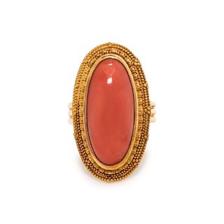 LUNA FELIX GOLDSMITH, YELLOW GOLD AND CORAL RING