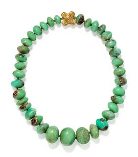 CHRISTOPHER WALLING, CHRYSOPRASE BEAD NECKLACE
