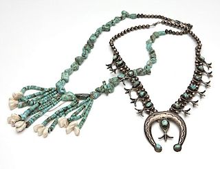 Two Native American turquoise necklaces