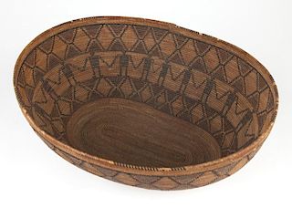 A Yokuts polychrome friendship basket