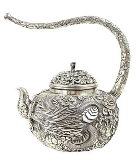 Early Monumental Japanese Sterling Teapot, 59 ozt