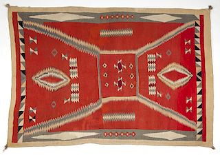 A Navajo storm pattern regional rug/blanket