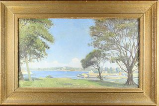 Australian, Sydney Harbor Scene Oil on Canvas