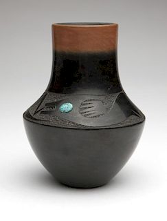 A Russell Sanchez San Ildefonso blackware jar