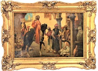 19th C. Orientalist Oil on Canvas