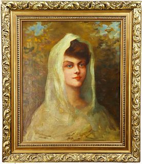 19th C. Portrait of a Lady, Oil on Canvas