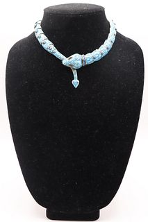 Mexican Vintage Sterling/Turquoise Snake Necklace