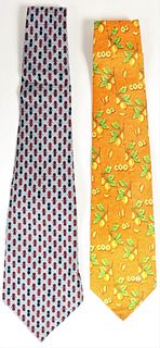 (1) Yves St. Laurent  & (1) Dunhill Silk Ties