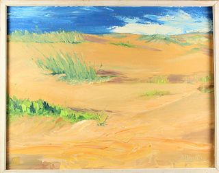 Signed Sand Dune Landscape, Oil on Panel