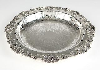 A large English silver plate presentation bowl