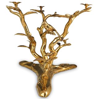 Willy Daro "Tree and Birds" Brass Sculpture Table Base