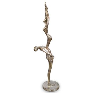 Nickel Plated Bronze Acrobat Sculpture