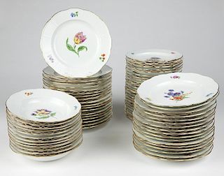 A partial Meissen porcelain dinner service