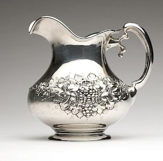 An American sterling silver water pitcher