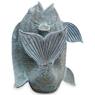 Dancing Koi Fish Garden Statue