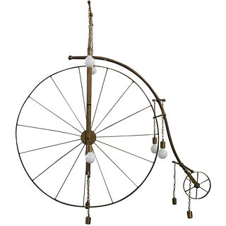Life Size Brass Penny Farthing Chandelier