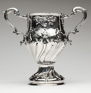 A large Irish sterling silver loving cup