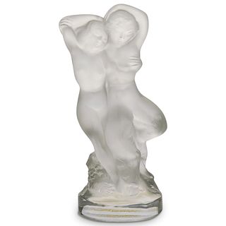 Lalique Crystal 'Double Nude Faune' Couple