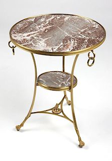 A Louis XVI-style gilt-bronze side table