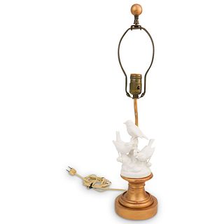 French Bisque Porcelain Figural Table Lamp
