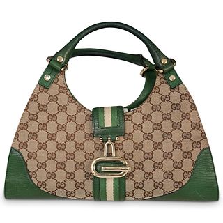 Gucci Canvas and Leather Handbag