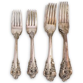 (22 Pc) Sterling "Grand Baroque" Silver Forks Set