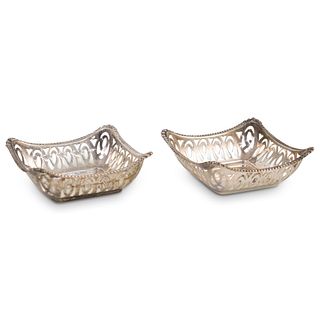 (2 Pc) English Sterling Silver Dishes
