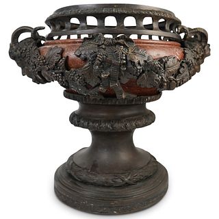 Antique Large Italian Marble & Bronze Urn