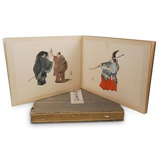 (2 Pc) Japanese Woodblock Print Book
