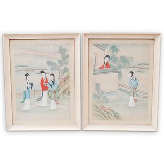 (4 Pc) Japanese Painted Scroll Set