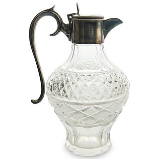 Silver Plated Mounted Glass Pitcher