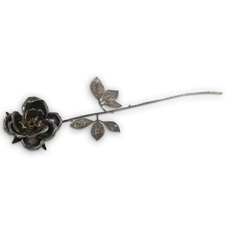 Sterling Silver Rose Stem Flower