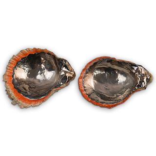 (2 Pc) Sterling Jewelry Shell Dish Set