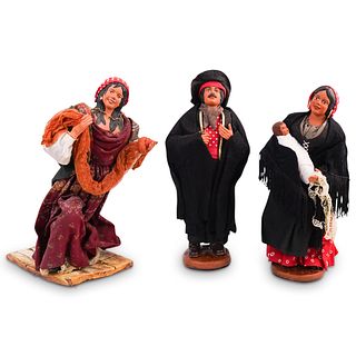 (3 Pc) Santon de Provence M. Di Landro Terracotta Gipsy Figurines