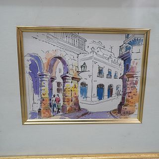 Original Street Scene Watercolor