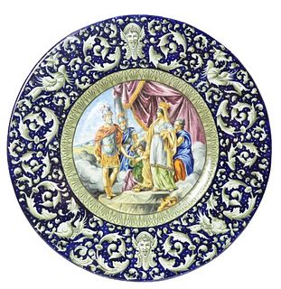 Important Italian Signed Charger, 19th C