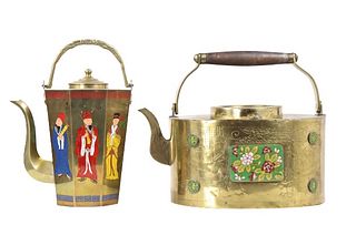 (2) Chinese Enameled Teapots
