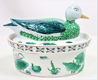 Hand Painted Covered Duck Tureen
