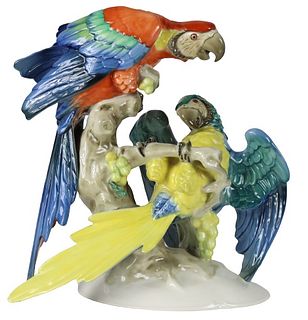 Hutschenreuther Selb German Porcelain Parrots