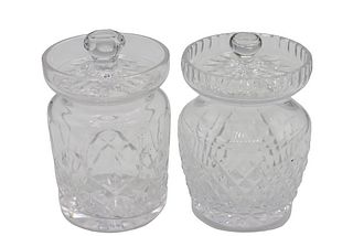 Pair of Waterford Crystal Jars with Lids