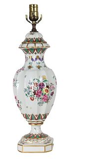 Antique French Samson Porcelain Lamp