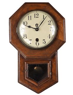 Waterbury Clock Co. Wooden Wall Hanging Clock