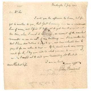 1805 ELIAS BOUDINOT ALS Collecting Debt from NJ Major General John Noble Cumming