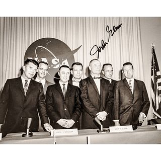 JOHN GLENN Autographed Photograph of the First Seven U.S. Astronauts