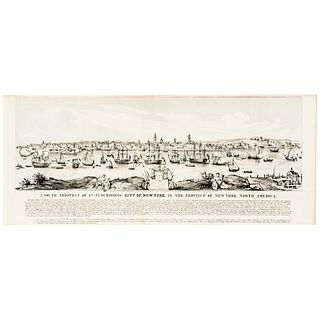 1848 Print: A South Prospect of Ye Flourishing City of New-York... North America